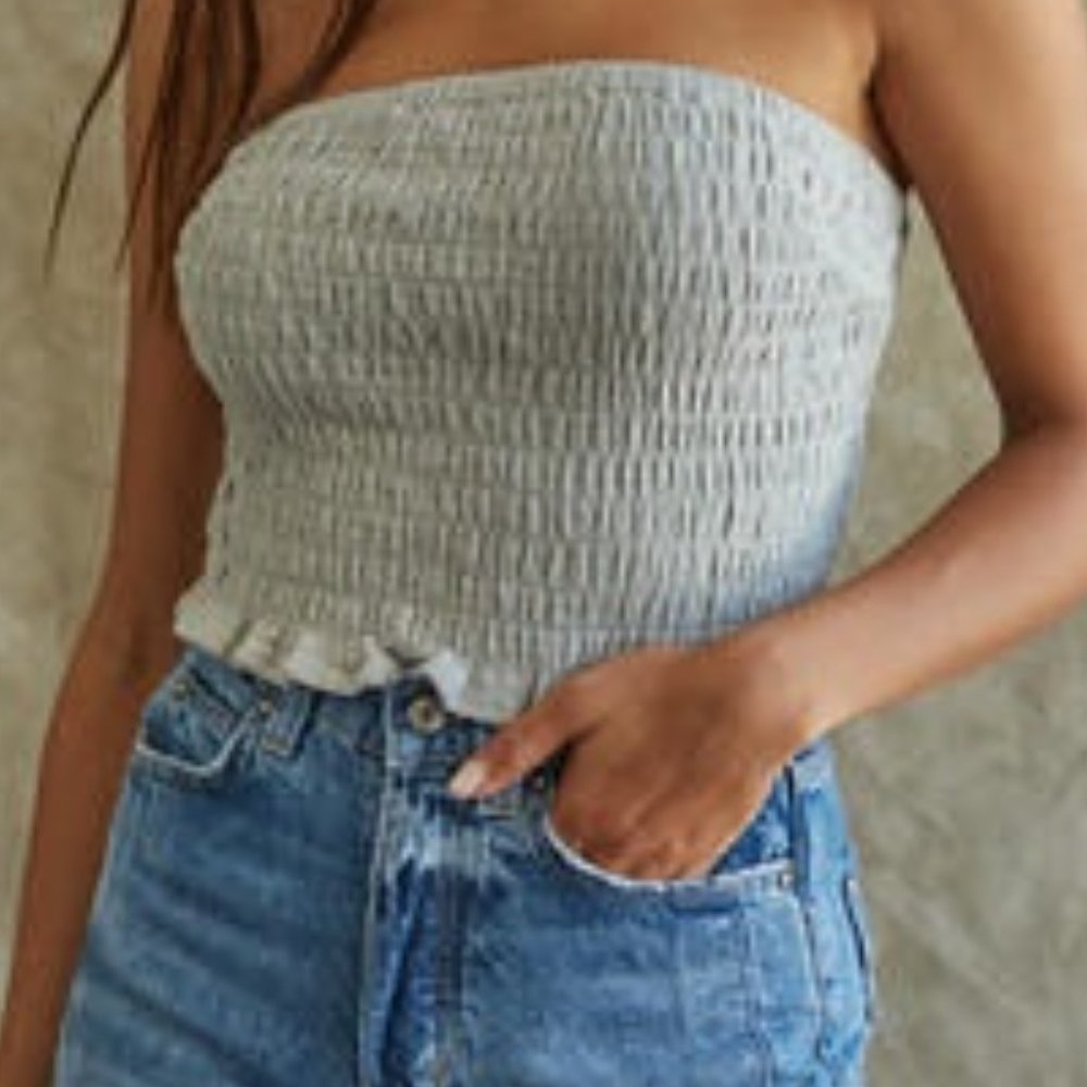 Dusty Blue Crop Top